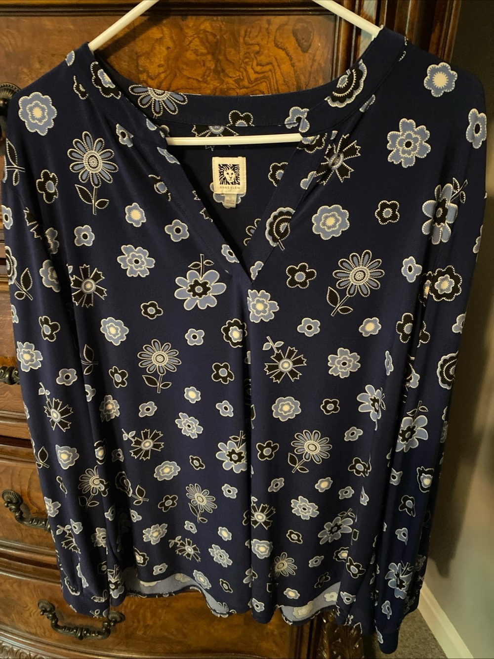 Anne Klein floral tunic blouse